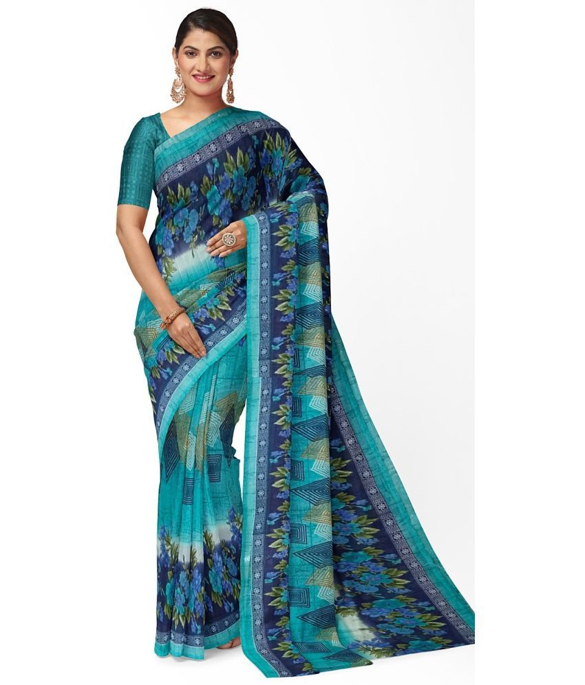     			Saadhvi Cotton Silk Applique Saree Without Blouse Piece - Green ( Pack of 1 )