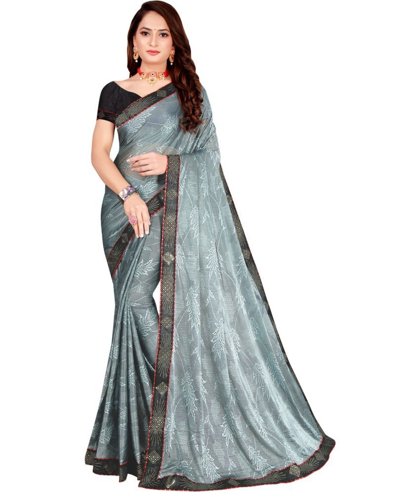     			Saadhvi Cotton Silk Applique Saree Without Blouse Piece - Grey ( Pack of 1 )