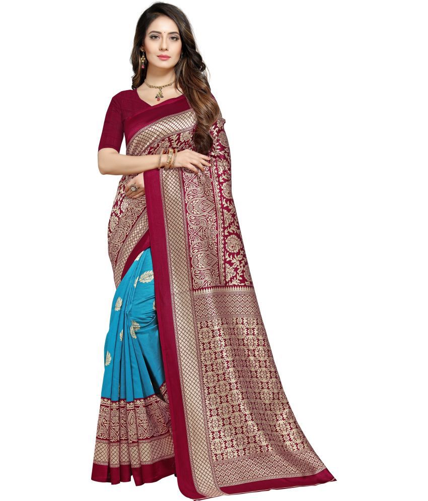     			Saadhvi Cotton Silk Solid Saree Without Blouse Piece - Multicolor ( Pack of 1 )