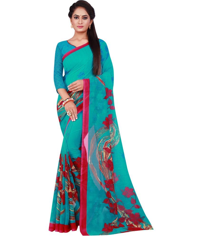     			Saadhvi Cotton Silk Solid Saree Without Blouse Piece - Light Blue ( Pack of 1 )