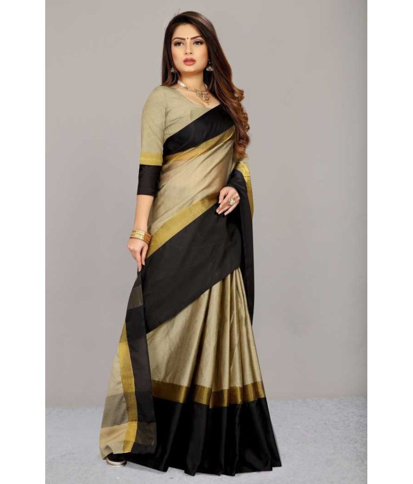     			Saadhvi Cotton Silk Solid Saree Without Blouse Piece - Multicolor ( Pack of 1 )