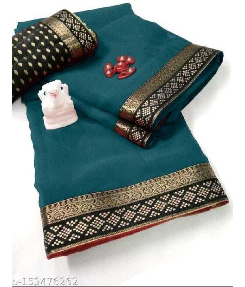     			Saadhvi Cotton Silk Solid Saree Without Blouse Piece - Rama ( Pack of 1 )