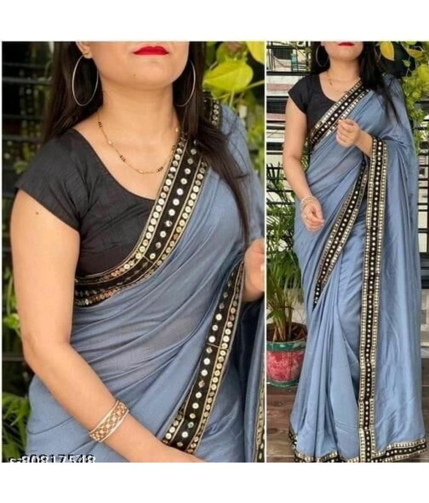     			Saadhvi Net Cut Outs Saree With Blouse Piece - GREY ( Pack of 1 )