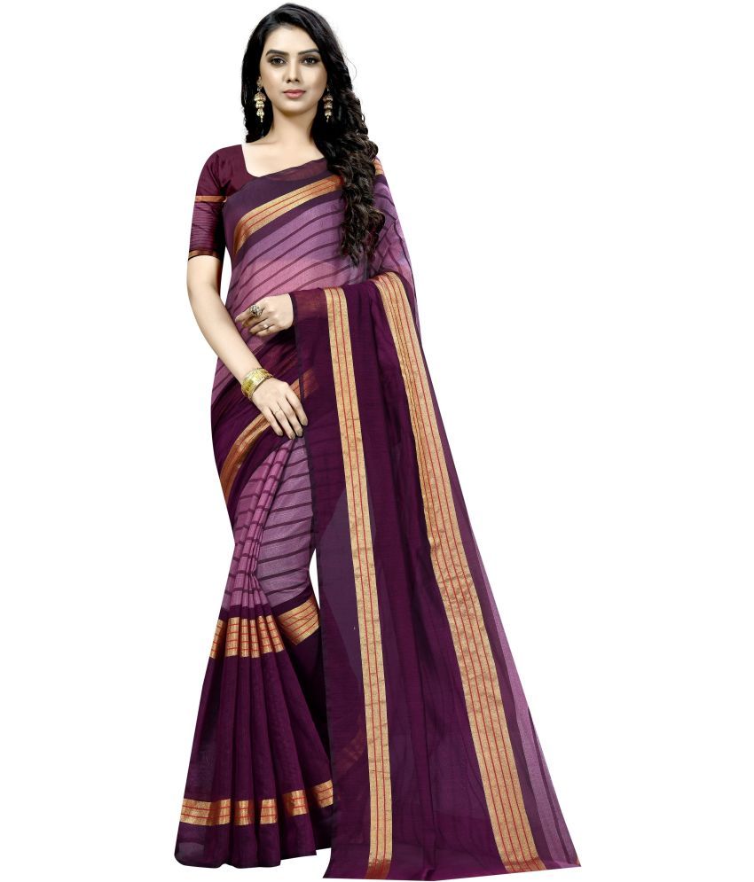     			Saadhvi Net Cut Outs Saree With Blouse Piece - Wine ( Pack of 1 )