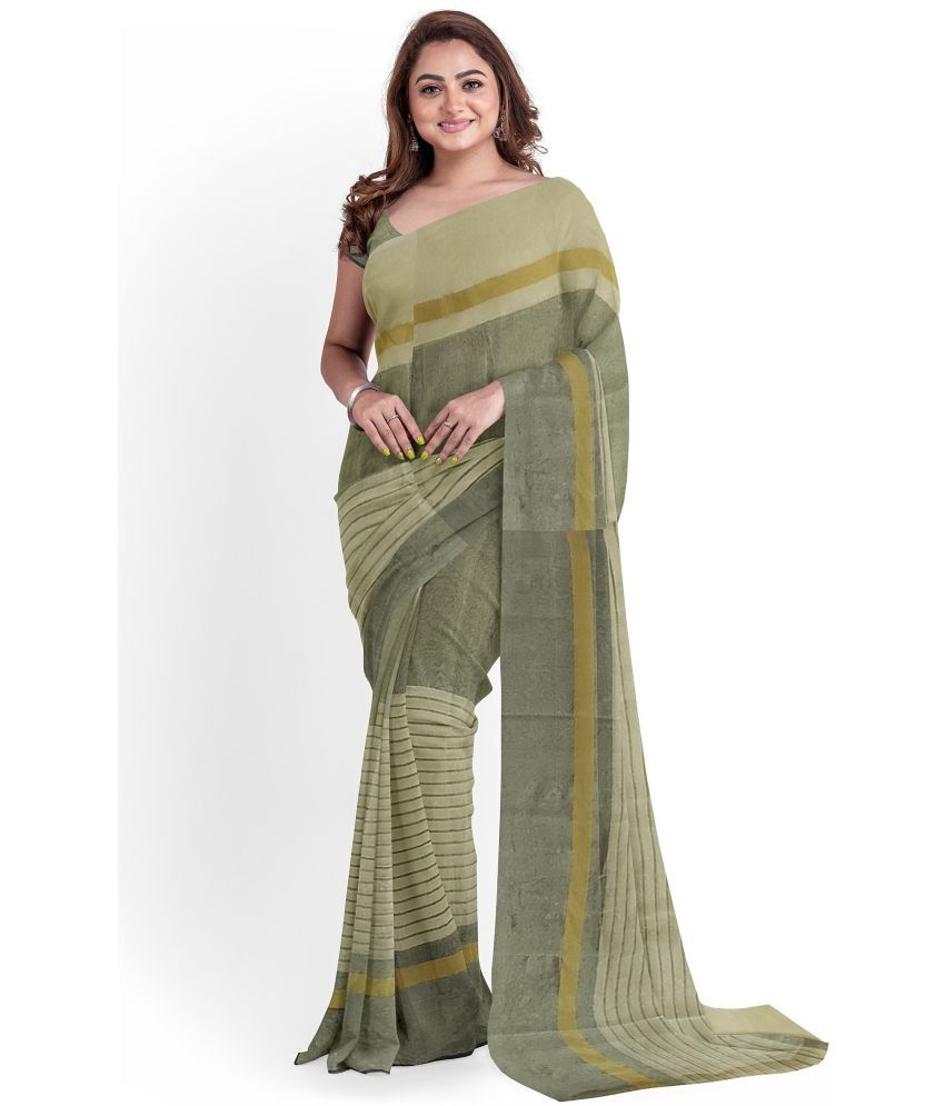     			Vkaran Net Cut Outs Saree With Blouse Piece - Grey ( Pack of 1 )