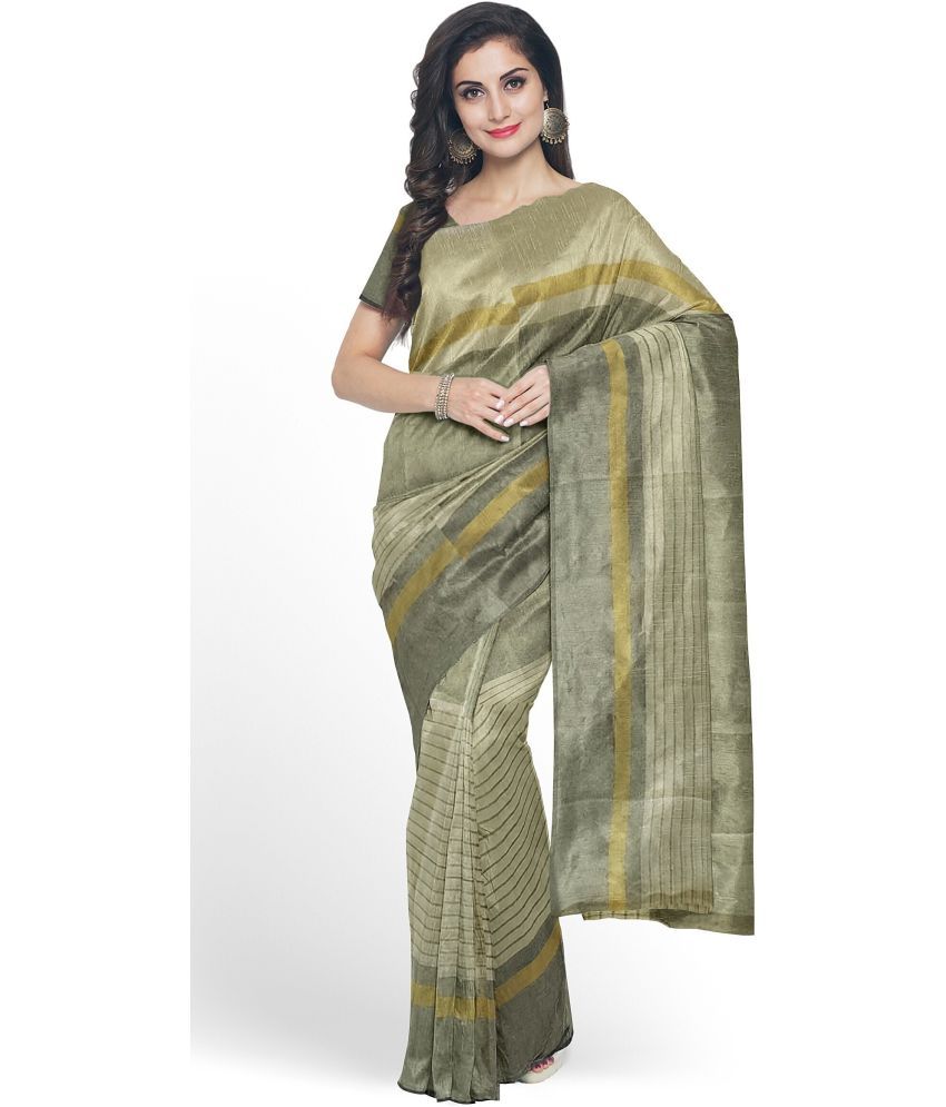     			Vkaran Net Cut Outs Saree With Blouse Piece - Grey ( Pack of 1 )