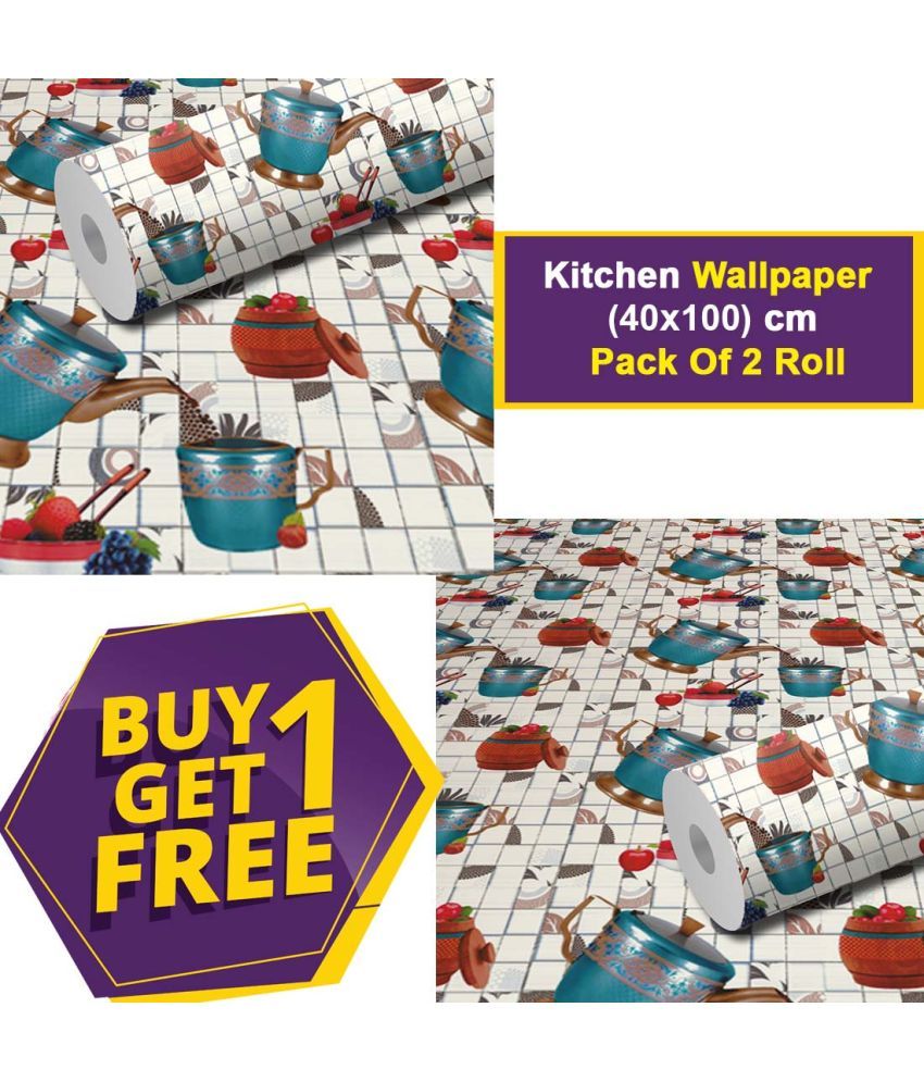     			WallDaddy Foods & Beverages Wallpaper ( 40 x 200 ) cm ( Pack of 2 )