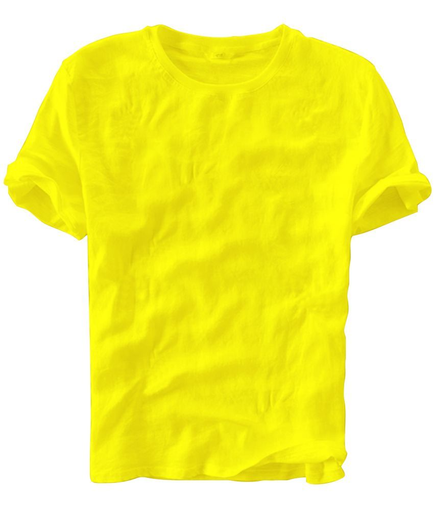     			fashion and youth Cotton Blend Relaxed Fit Solid Half Sleeves Men's T-Shirt - Yellow ( Pack of 1 )