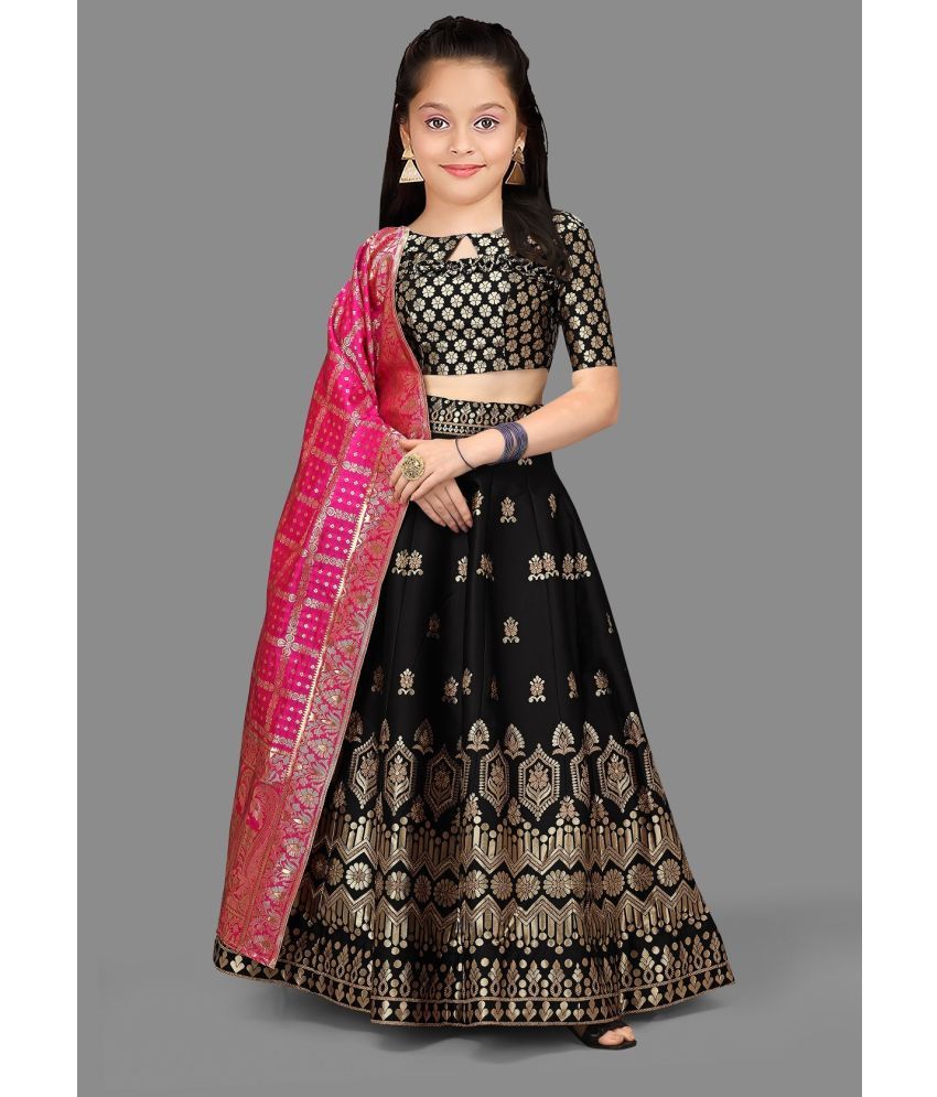     			kedar fab Black Jacquard Girls Lehenga Choli Set ( Pack of 1 )