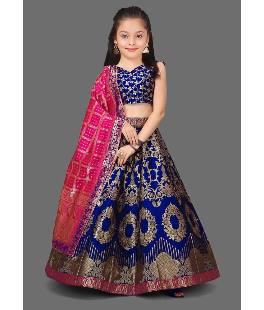     			kedar fab Light Blue Jacquard Girls Lehenga Choli Set ( Pack of 1 )