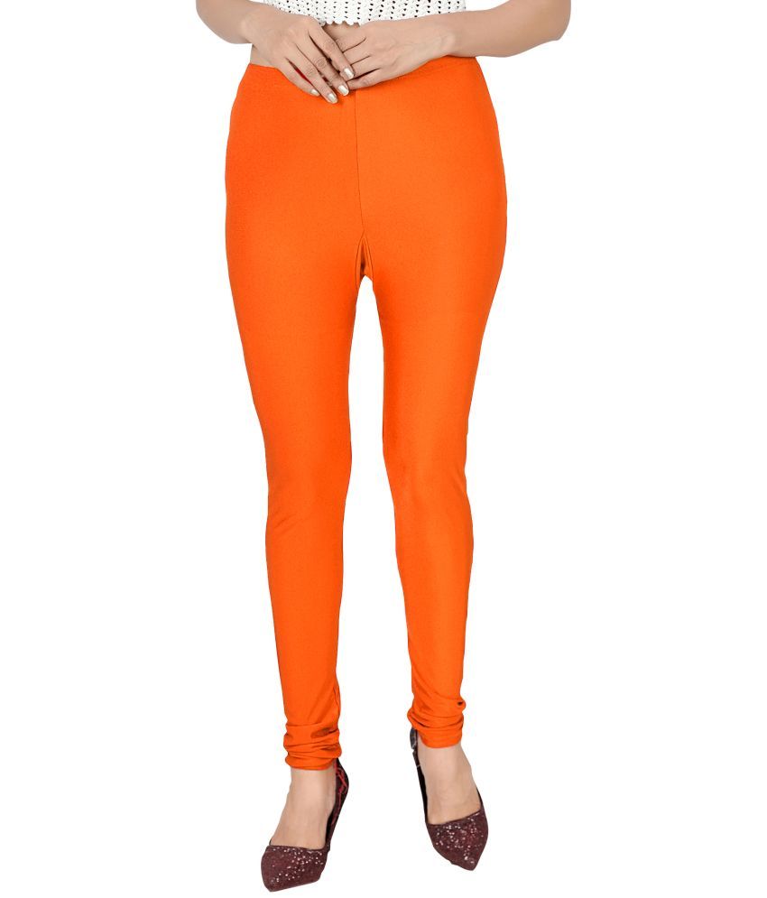     			Colorscube - Orange Lycra Women's Churidar ( Pack of 1 )