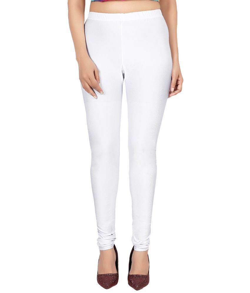     			Colorscube - White Lycra Women's Churidar ( Pack of 1 )