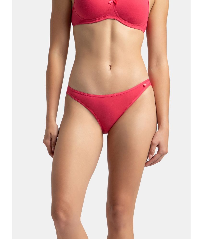     			Jockey SS02 Women Super Combed Cotton Elastane Stretch Low Waist Bikini - Ruby