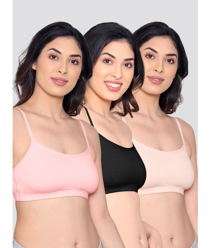     			Kalyani Pack of 3 Cotton Blend Non Padded Women's Teenage Bra ( Multicolor ) MIA