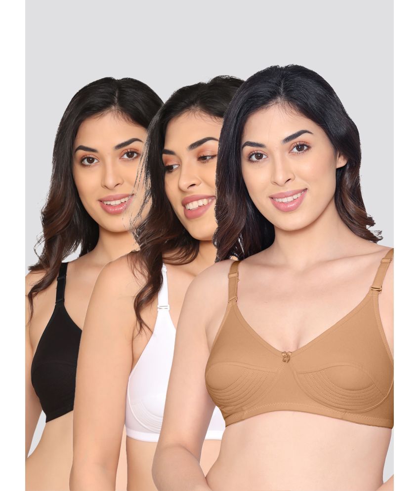     			Kalyani Multicolor Cotton Blend Non Padded Women's Everyday Bra ( Pack of 3 )