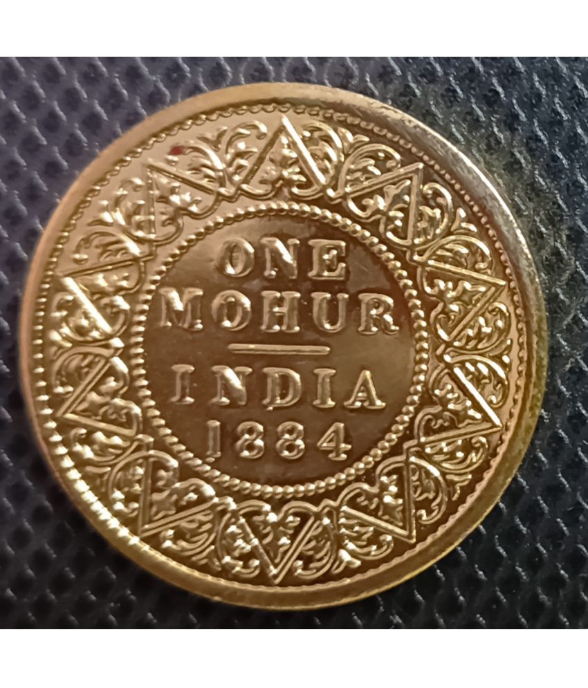     			ONE MOHUR VICTORIA EMPRESS1884 GOLD PLATED COIN