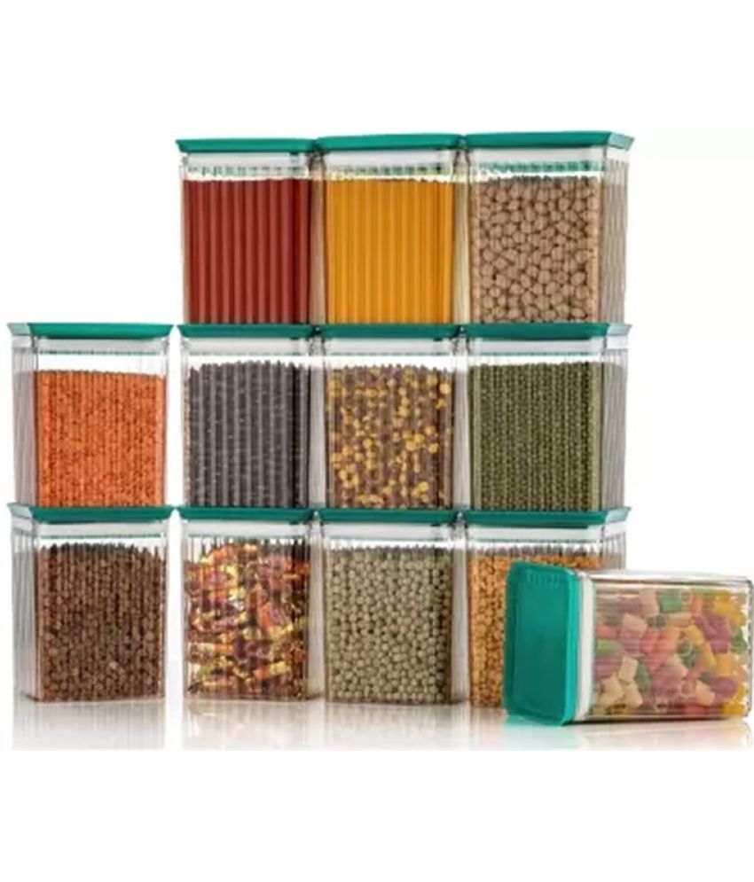     			analog kichenware Dal/Pasta/Grocery PET Sea Green Dal Container ( Set of 12 )