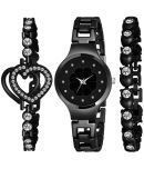 REESKY Black Metal Analog Womens Watch