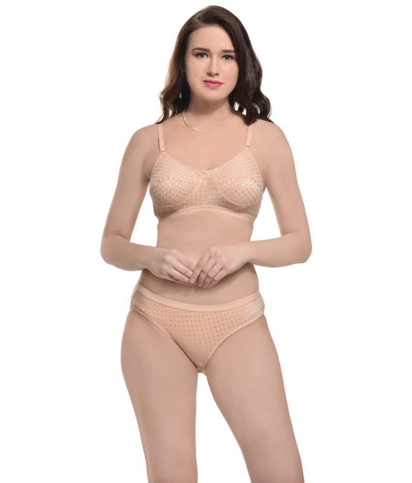     			B & B Comfort Peach Cotton Women's Bra & Panty Set ( Pack of 1 )