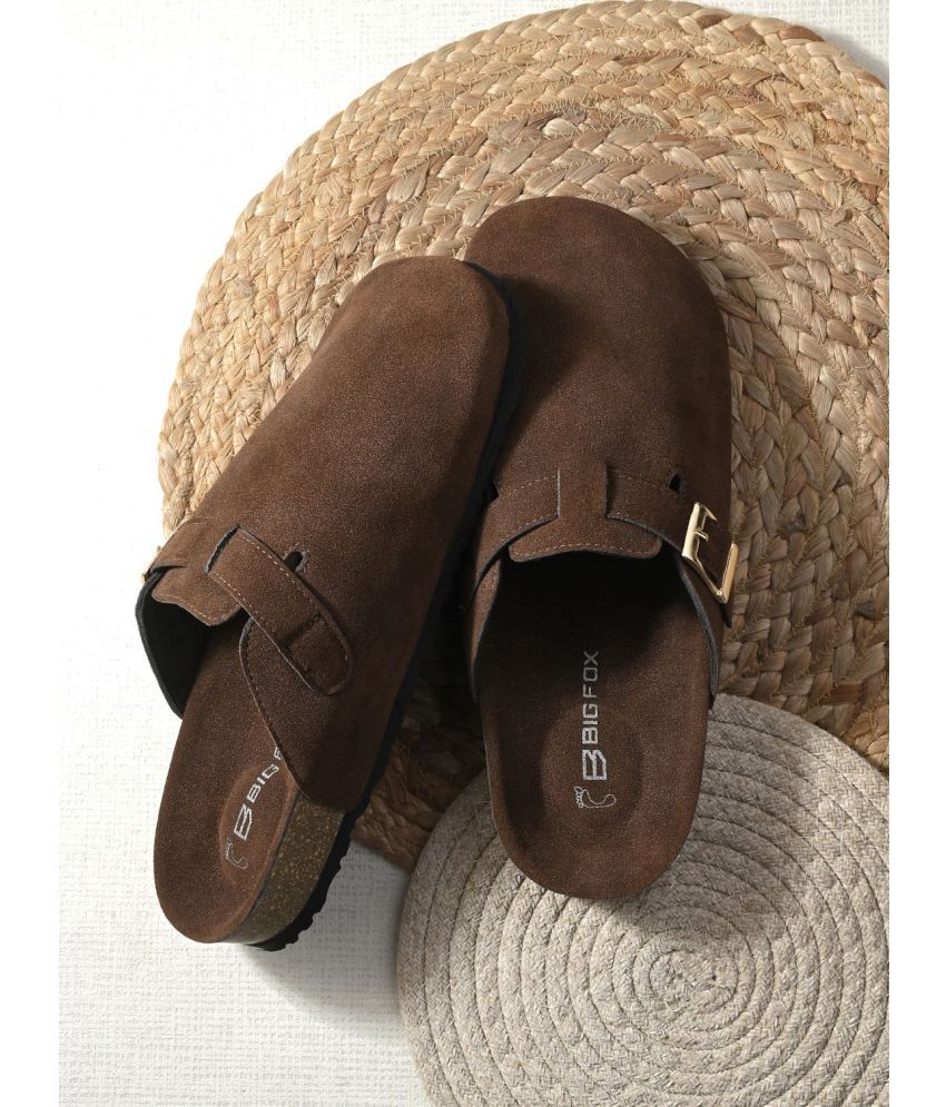     			Big Fox Brown Men's Toe covered Flip Flop