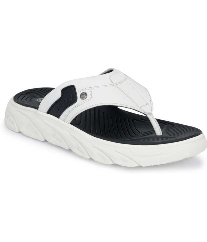     			Big Fox White Men's Thong Flip Flop