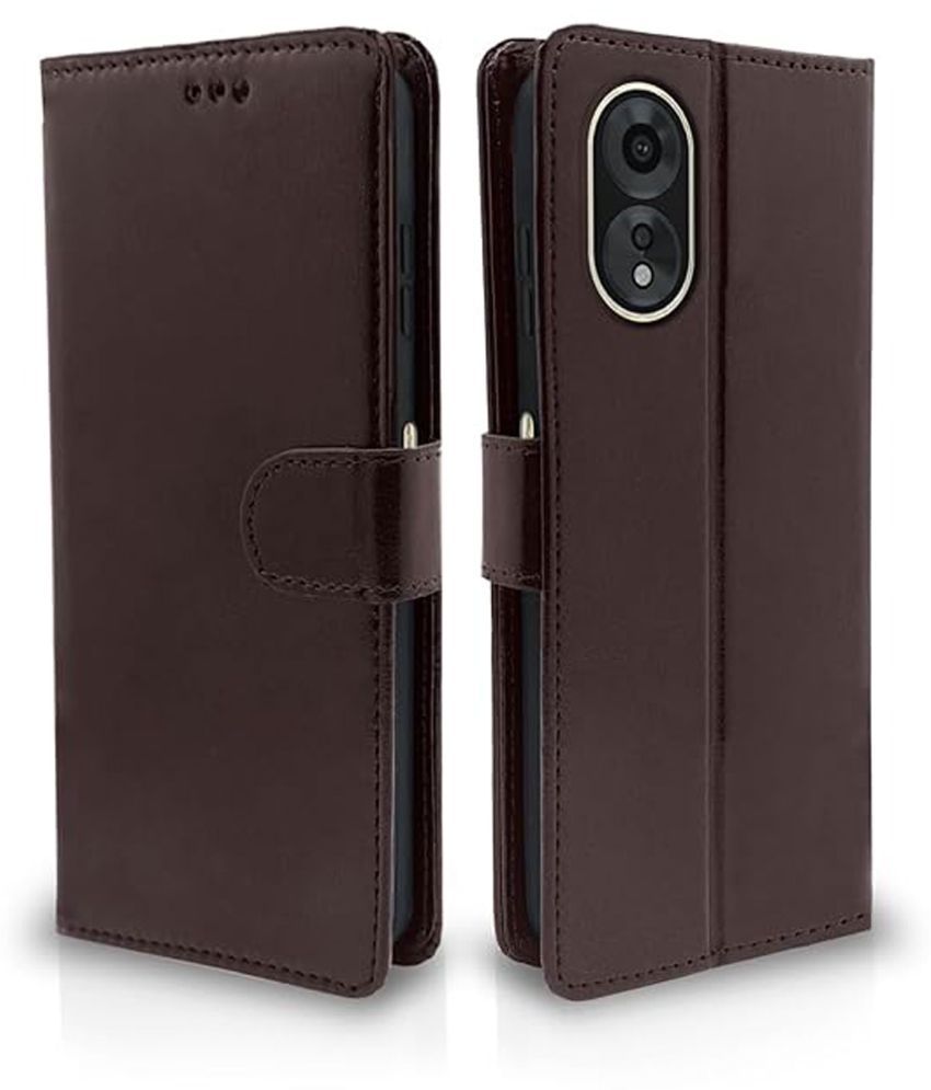     			Brampton Brown Flip Cover Artificial Leather Compatible For Oppo A38 4G ( Pack of 1 )