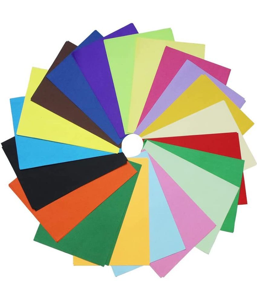     			ECLET 100 pcs Color A4 Medium Size Sheets (10 colour X 10 Sheet) 10 Sheets Each Color Art and Craft Paper Double Sided Colored(Length -27.5 cm Width - 20.3 cm) code 6
