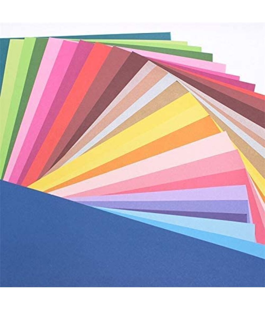     			ECLET 40 pcs Color A4 Medium Size Sheets (10 Sheets Each Color) Art and Craft Paper Double Sided Colored set 53