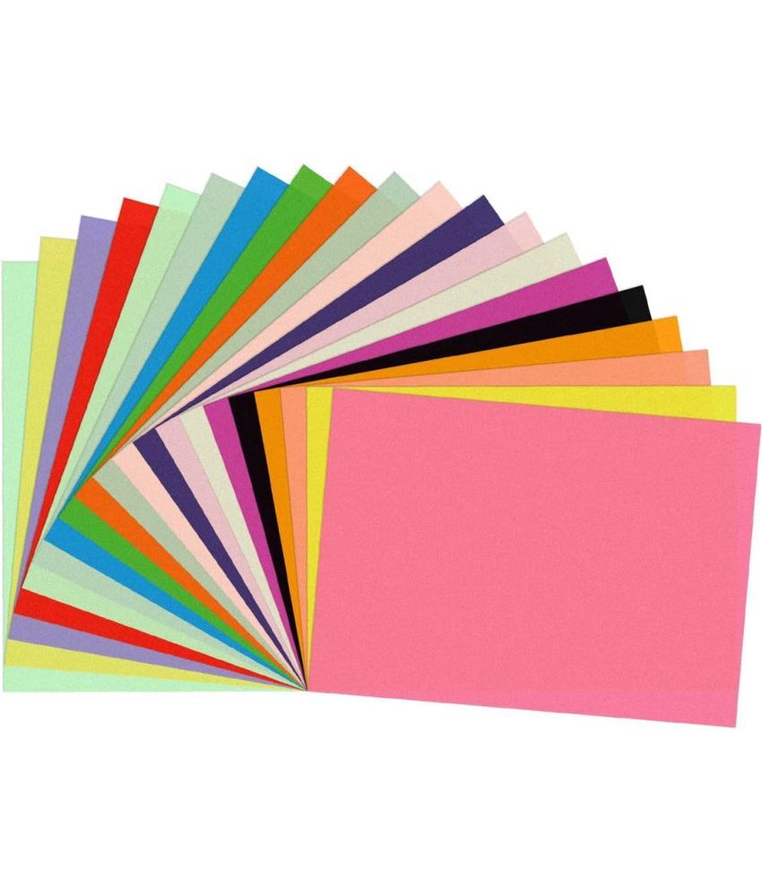     			ECLET 40 pcs Color A4 Medium Size Sheets (10 Sheets Each Color) Art and Craft Paper Double Sided Colored set 58