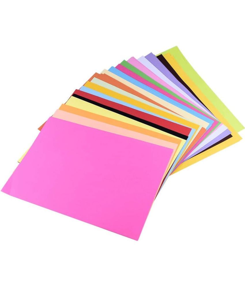     			ECLET 40 pcs Color A4 Medium Size Sheets (10 Sheets Each Color) Art and Craft Paper Double Sided Colored set 61