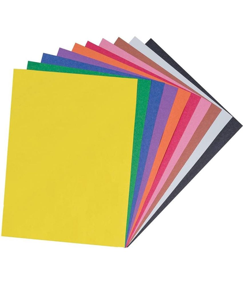    			ECLET 40 pcs Color A4 Medium Size Sheets (10 Sheets Each Color) Art and Craft Paper Double Sided Colored set 242