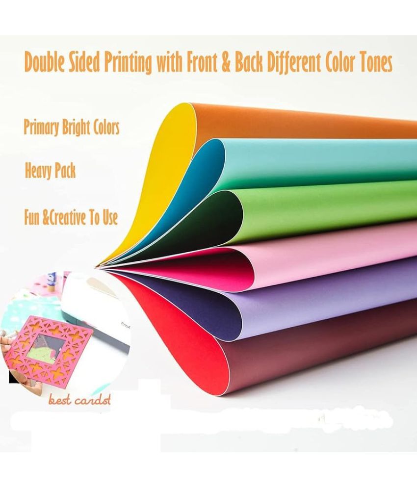     			ECLET 40 pcs Color A4 Medium Size Sheets (10 Sheets Each Color) Art and Craft Paper Double Sided Colored set 310