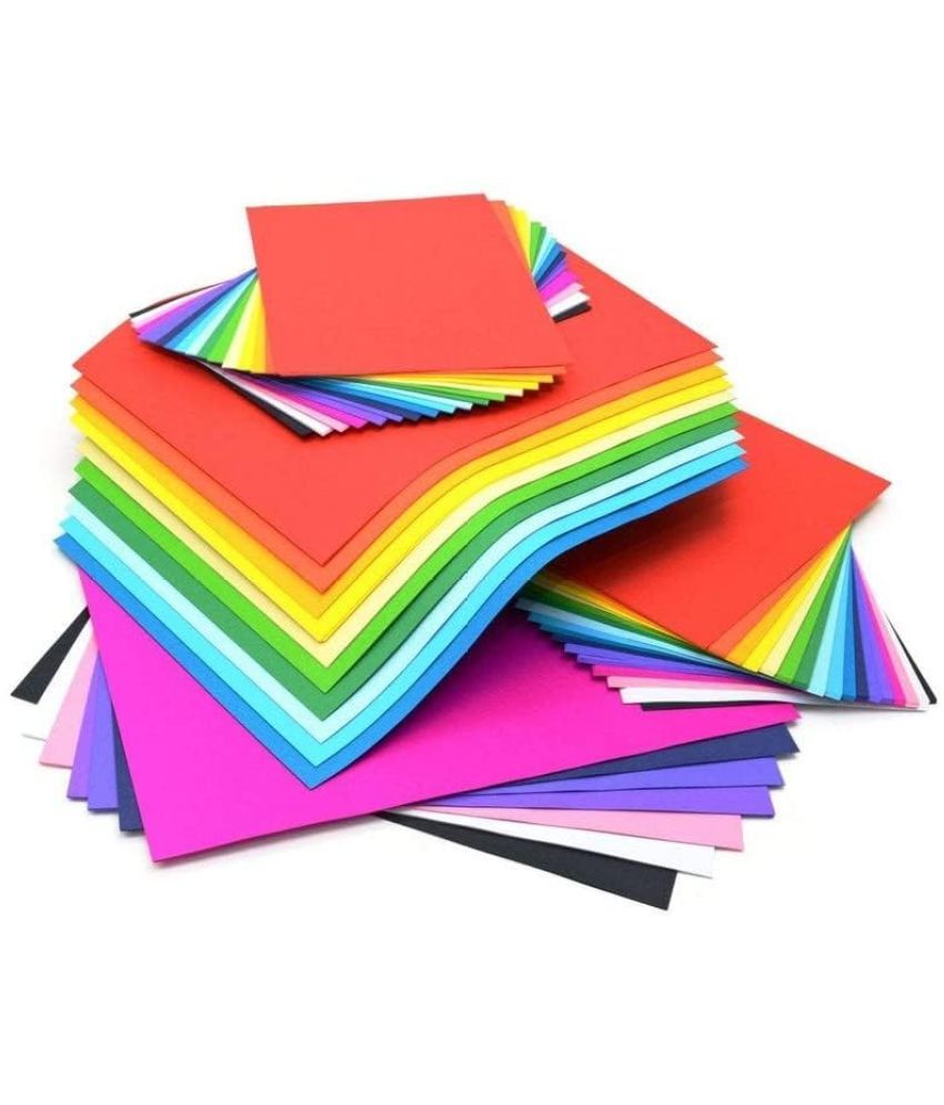     			ECLET 40 pcs Color A4 Medium Size Sheets (10 Sheets Each Color) Art and Craft Paper Double Sided Colored set 248