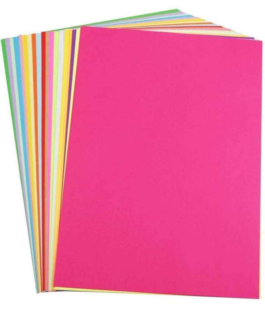     			ECLET 40 pcs Color A4 Medium Size Sheets (10 Sheets Each Color) Art and Craft Paper Double Sided Colored set 212