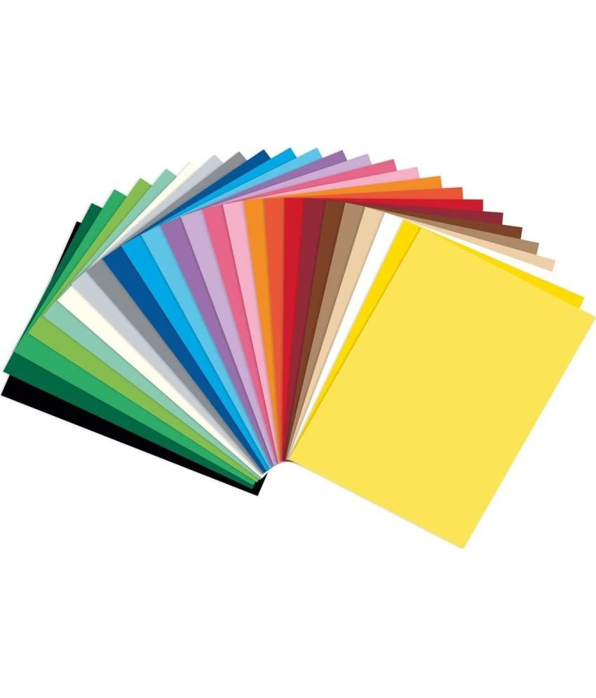     			ECLET 40 pcs Color A4 Medium Size Sheets (10 Sheets Each Color) Art and Craft Paper Double Sided Colored set 270