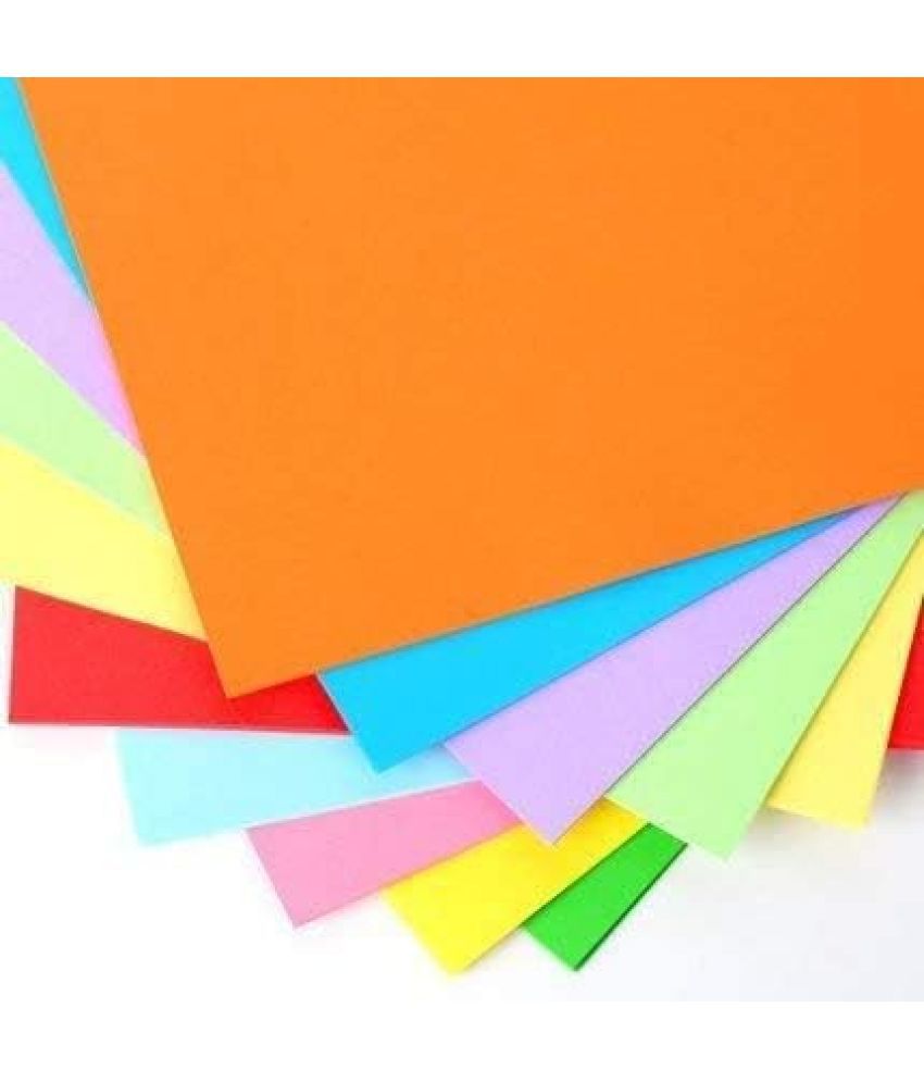     			ECLET 40 pcs Color A4 Medium Size Sheets (10 Sheets Each Color) Art and Craft Paper Double Sided Colored set 235
