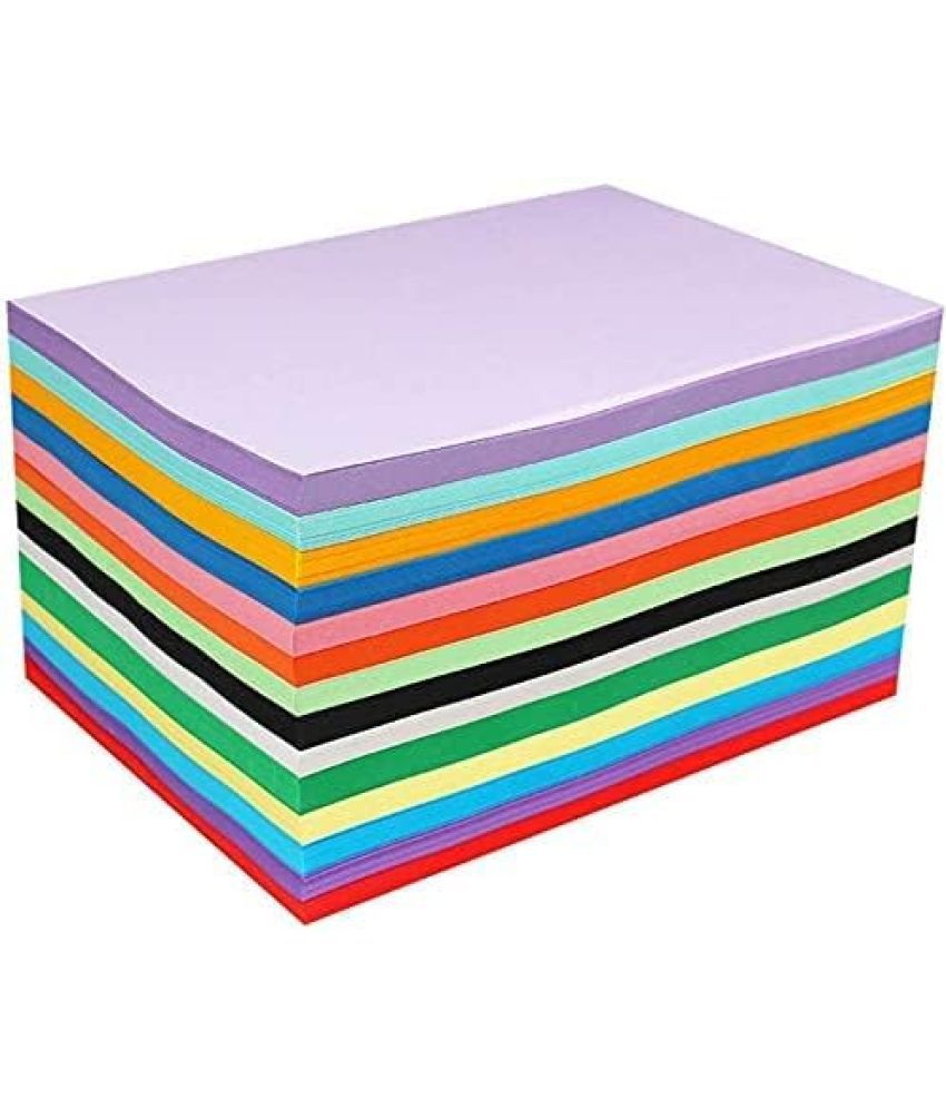     			ECLET 40 pcs Color A4 Medium Size Sheets (10 Sheets Each Color) Art and Craft Paper Double Sided Colored set 294