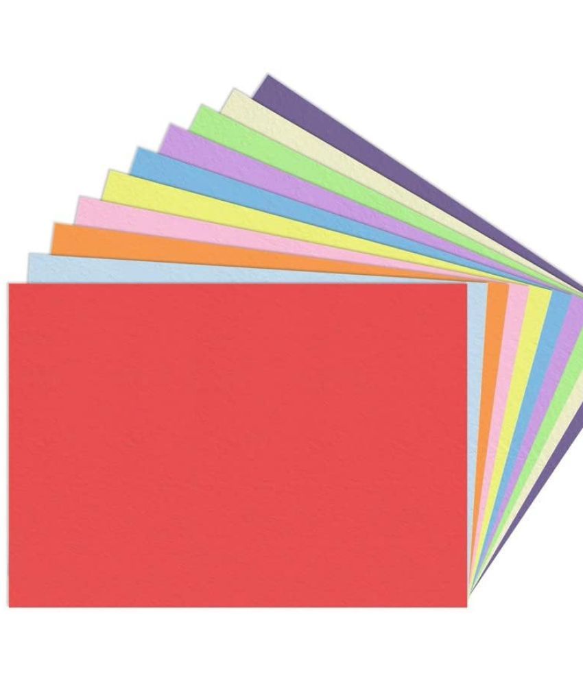     			ECLET 40 pcs Color A4 Medium Size Sheets (10 Sheets Each Color) Art and Craft Paper Double Sided Colored set 251