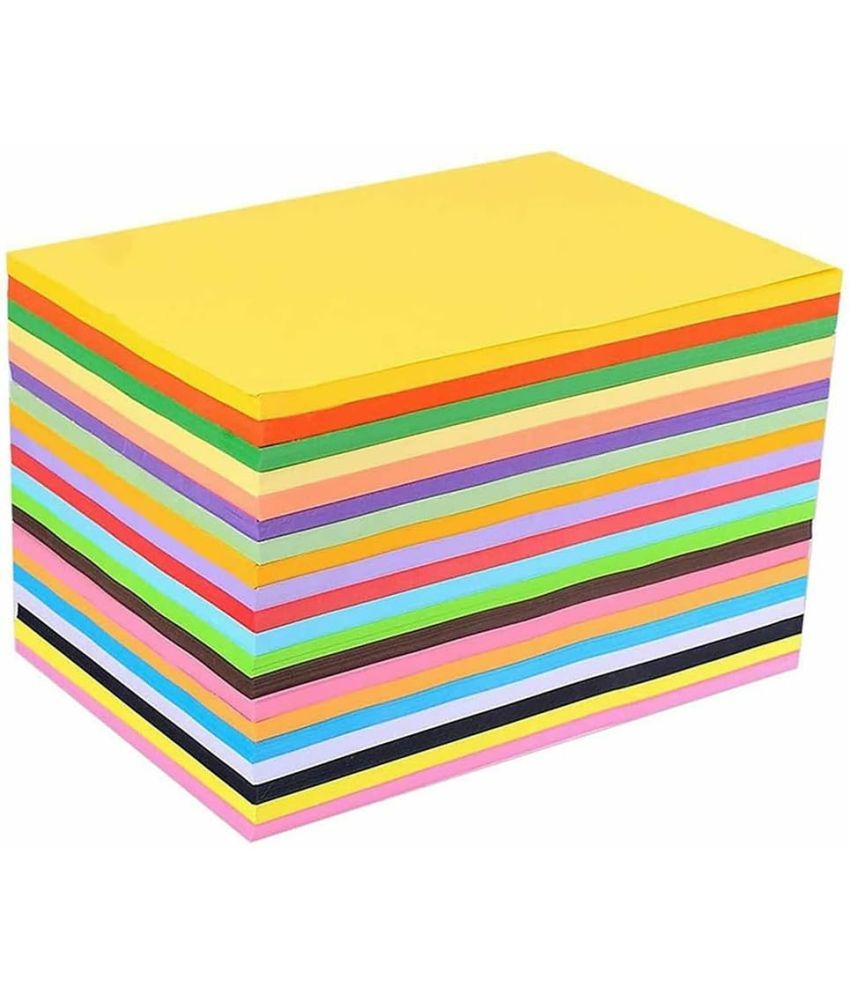     			ECLET 40 pcs Color A4 Medium Size Sheets (10 Sheets Each Color) Art and Craft Paper Double Sided Colored set 157