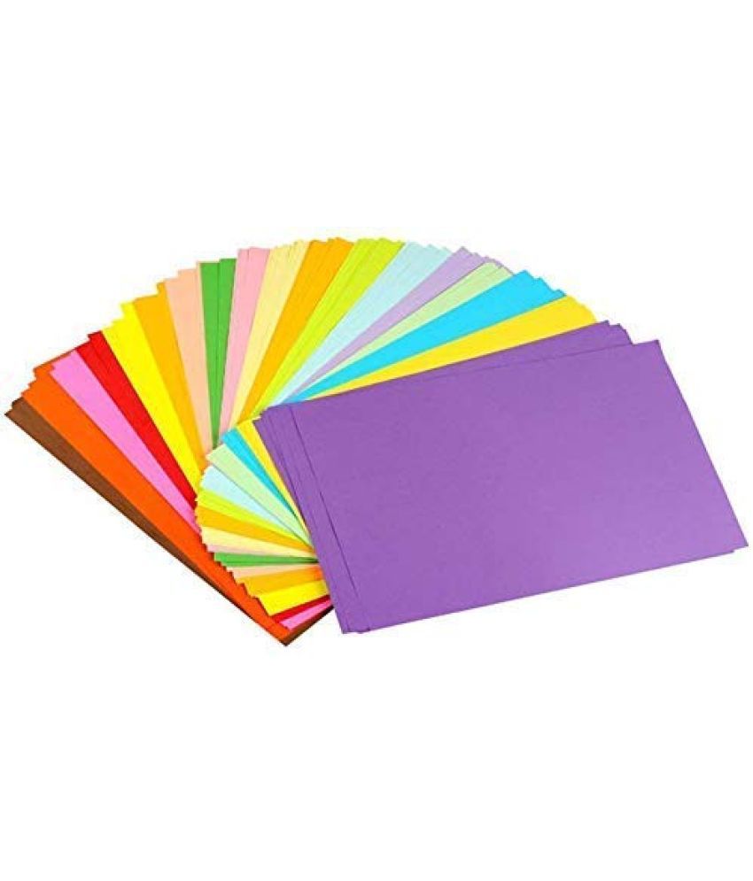     			ECLET 40 pcs Color A4 Medium Size Sheets (10 Sheets Each Color) Art and Craft Paper Double Sided Colored set 156