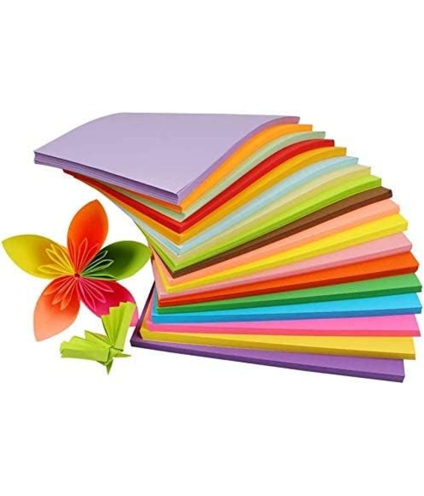     			ECLET 40 pcs Color A4 Medium Size Sheets (10 Sheets Each Color) Art and Craft Paper Double Sided Colored set 208