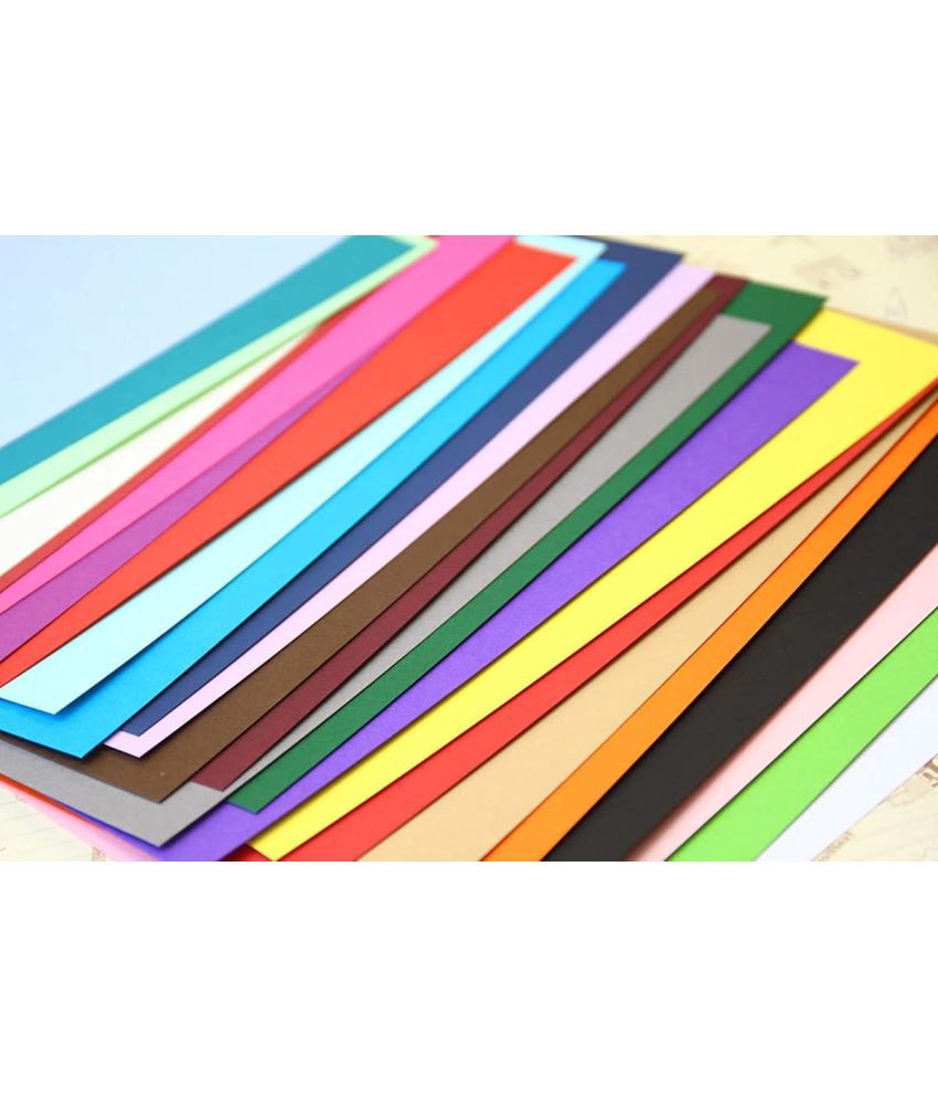     			ECLET 40 pcs Color A4 Medium Size Sheets (10 Sheets Each Color) Art and Craft Paper Double Sided Colored set 154