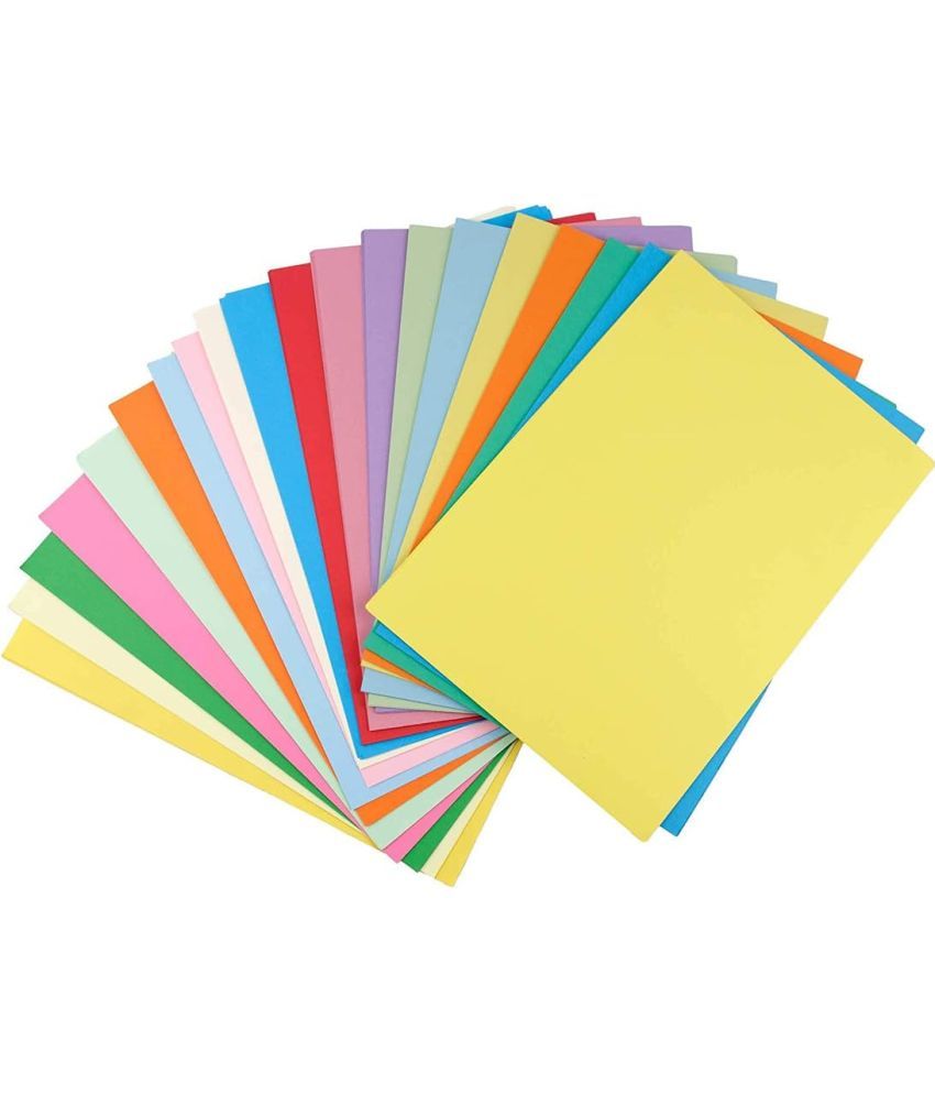     			ECLET 40 pcs Color A4 Medium Size Sheets (10 Sheets Each Color) Art and Craft Paper Double Sided Colored set 82