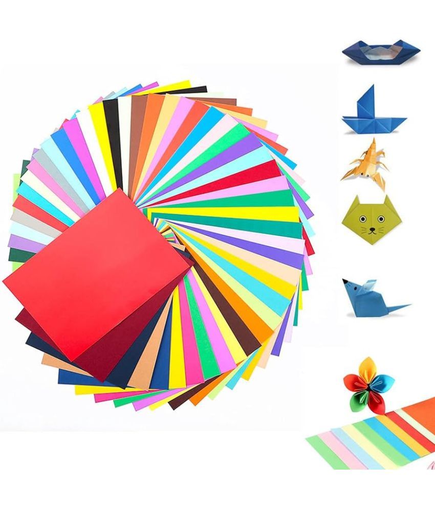     			ECLET 40 pcs Color A4 Medium Size Sheets (10 Sheets Each Color) Art and Craft Paper Double Sided Colored set 98