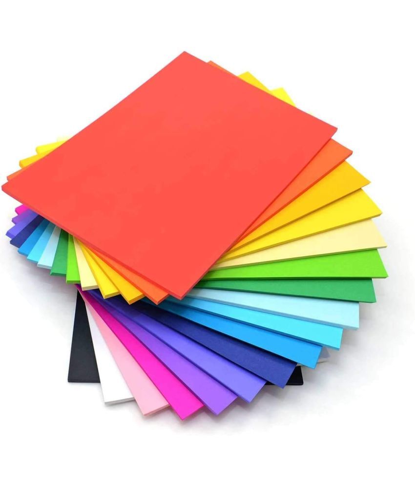     			ECLET A4 Colored Sheets Paper for School Assignment Work and for Office Work Different Color Sheet 100GSM (20)