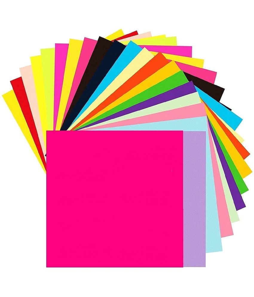     			ECLET Neon Origami Paper 15 cm X 15 cm Pack of 200 Sheets (20 sheet x 10 color) Fluorescent Color Both Side Coloured For Origami, Scrapbooking, Project Work