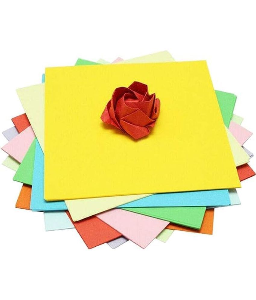     			ECLET Neon Origami Paper 15 cm X 15 cm Pack of 100 Sheets (10 sheet x 10 color) Fluorescent Color Both Side Coloured For Origami, Scrapbooking, Project Work.66