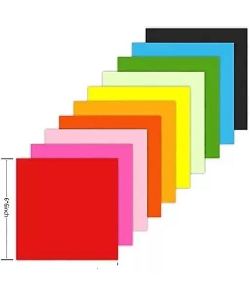     			ECLET Neon Origami Paper 15 cm X 15 cm Pack of 100 Sheets (10 sheet x 10 color) Fluorescent Color Both Side Coloured For Origami, Scrapbooking, Project Work.100