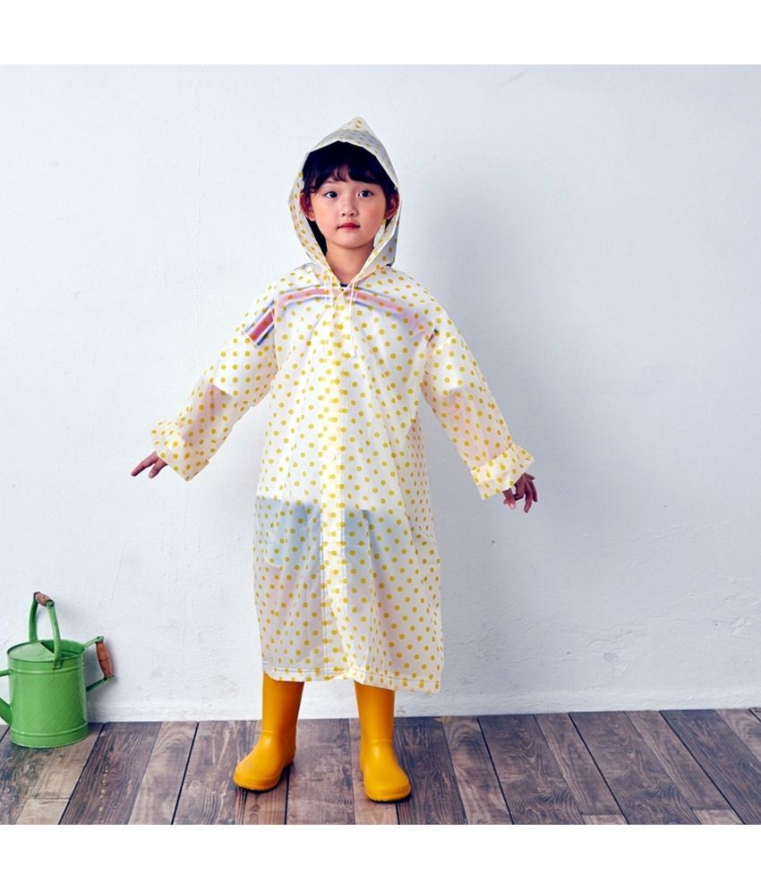     			Infispace Kid's Rainy Days in Style and Comfort with Yellow Colour Polka Dot Printed Raincoat(Pack of 1)