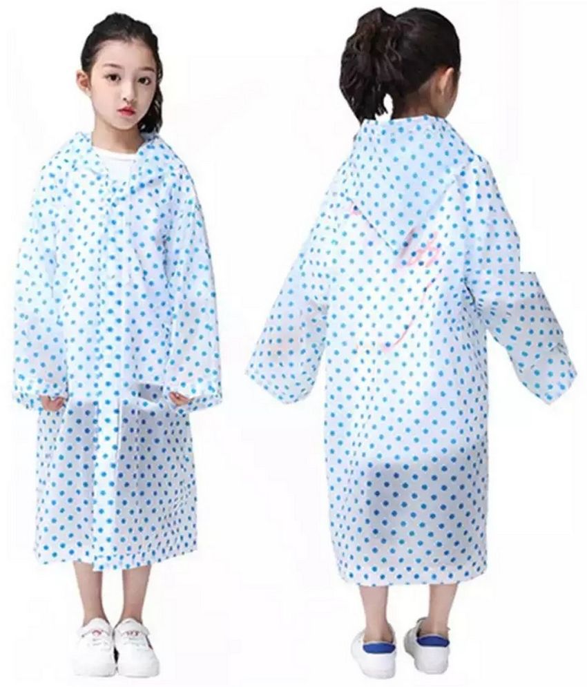     			Infispace Kid's Rainy Days in Style and Comfort with Blue Colour Polka Dot Printed Raincoat(Pack of 2)